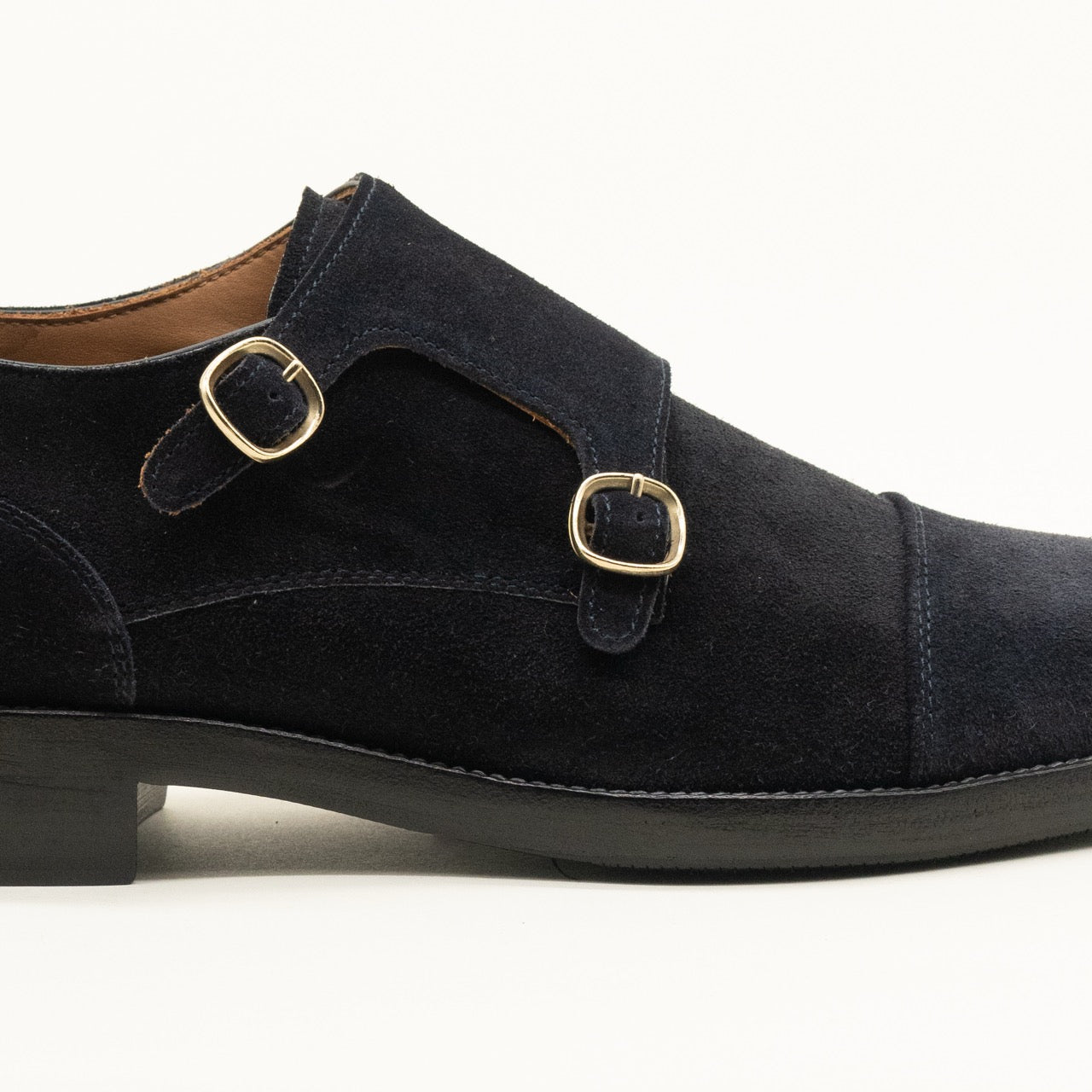 Doppia fibbia in suede