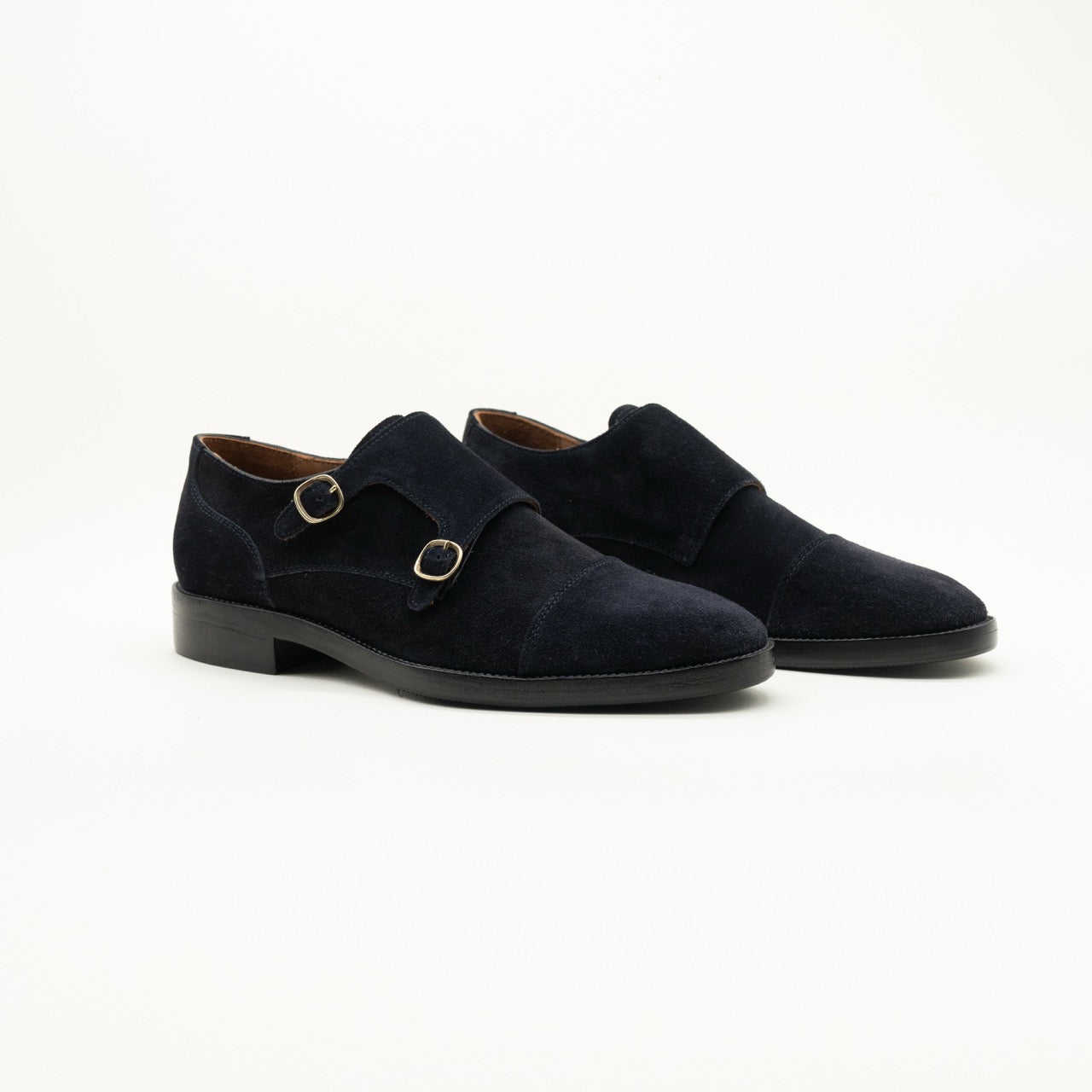Doppia fibbia in suede