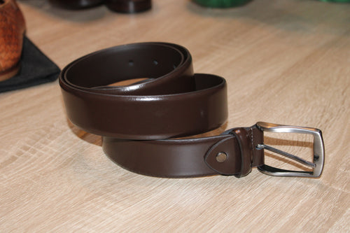 Cintura in Vitello Abrasivato – Nero, Blu e Testa di Moro